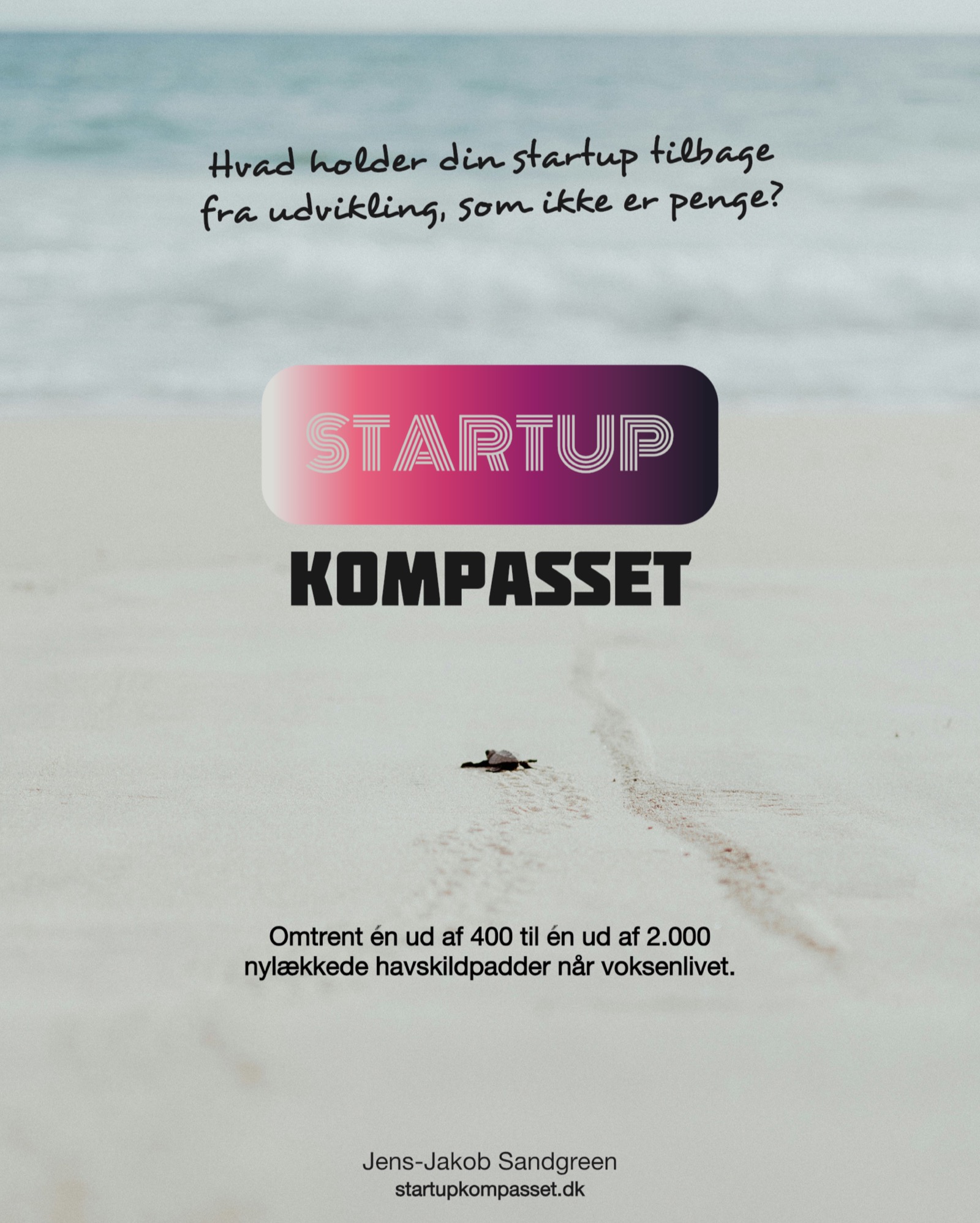 Forsiden til den danske 2026-udgave af Startup Kompasset af Jens-Jakob Sandgreen.
